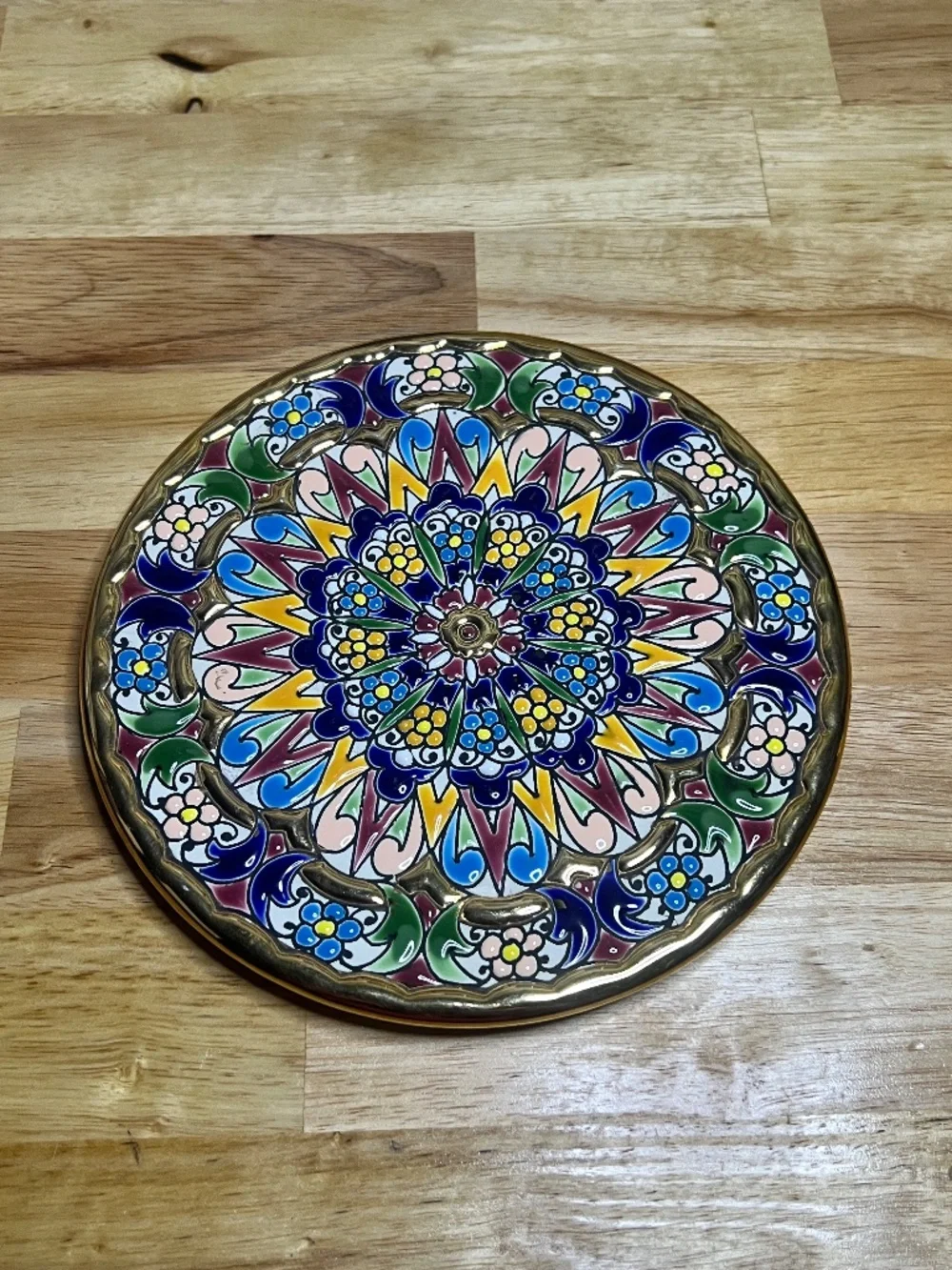 Cercolon Pintado a Mano España Decorative Wall Plate 24K Gold Rim Hand Painted - Picture 6 of 12